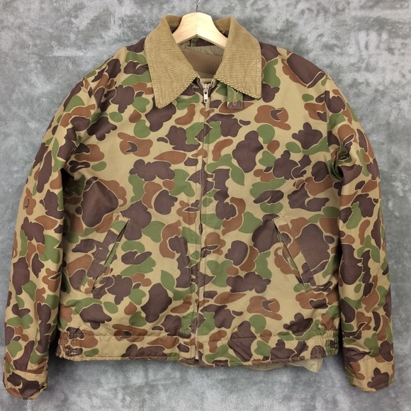 Vtg Woods Goose Camo Jacket Shell w Zip In Down Vest Mens Large Canada Hunting - Picture 2 of 16